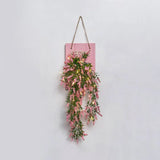 Cafe Rustic Floral Wall String Lights With Clear Glass Shades And Pink Backplate For Twinkling