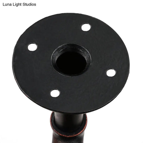 Caged Vintage Corridor Wall Sconce With Valve Deco And 1 Light In Black/Bronze