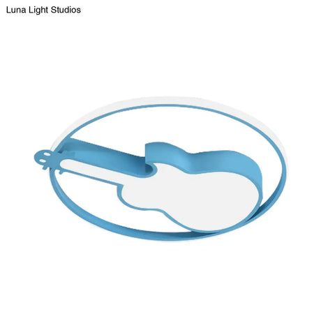 Candy - Colored Guitar Acrylic Flush Mount Led Ceiling Light For Game Rooms
