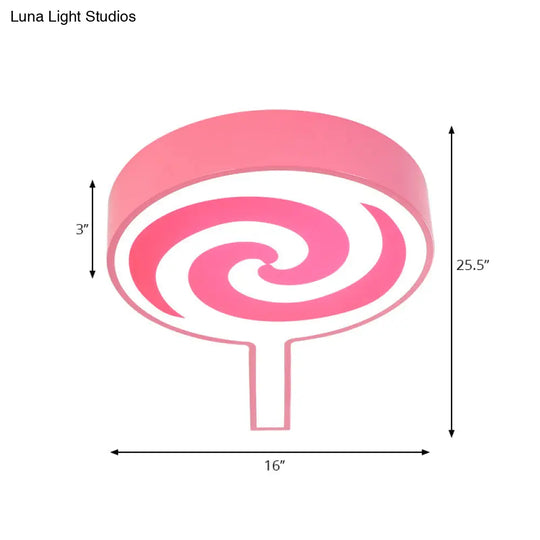 Cartoon Acrylic Flush Mount Ceiling Light For Lollipop Kindergarten