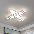 Cartoon Acrylic Led Plane Flushmount Light In White/Blue For Bedroom White