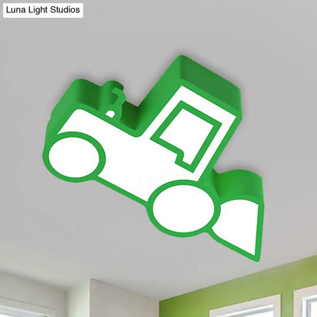 Cartoon Car Ceiling Light - Acrylic Flush Mount For Bedroom