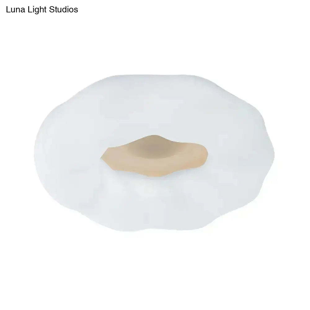 Cartoon Cloud Led Flush Mount Ceiling Light In White/Blue/Coffee - Acrylic Corridor Fixture
