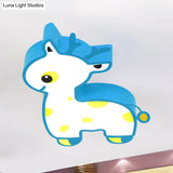 Cartoon Deer Flush Ceiling Light: Acrylic Fixture For Kids’ Bedroom