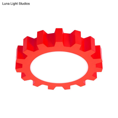 Cartoon Led Ceiling Light For Kindergarten: Metal Gear Mount