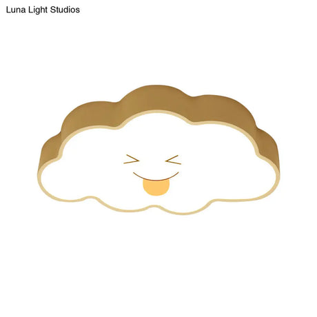 Cartoon Nursery Led Ceiling Light With Cloud Acrylic Shade