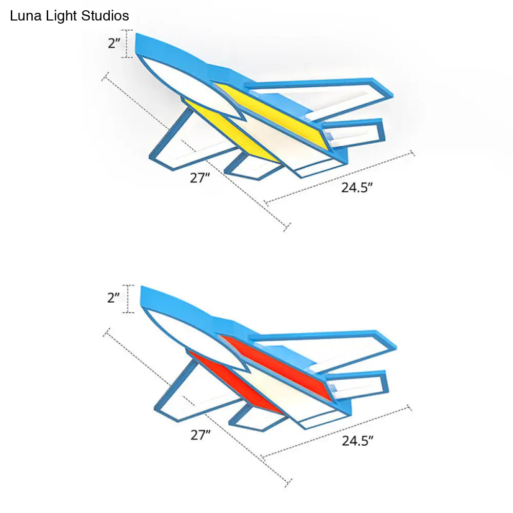 Cartoon Plane Led Flush Mount Ceiling Light - Perfect For Childrens Rooms