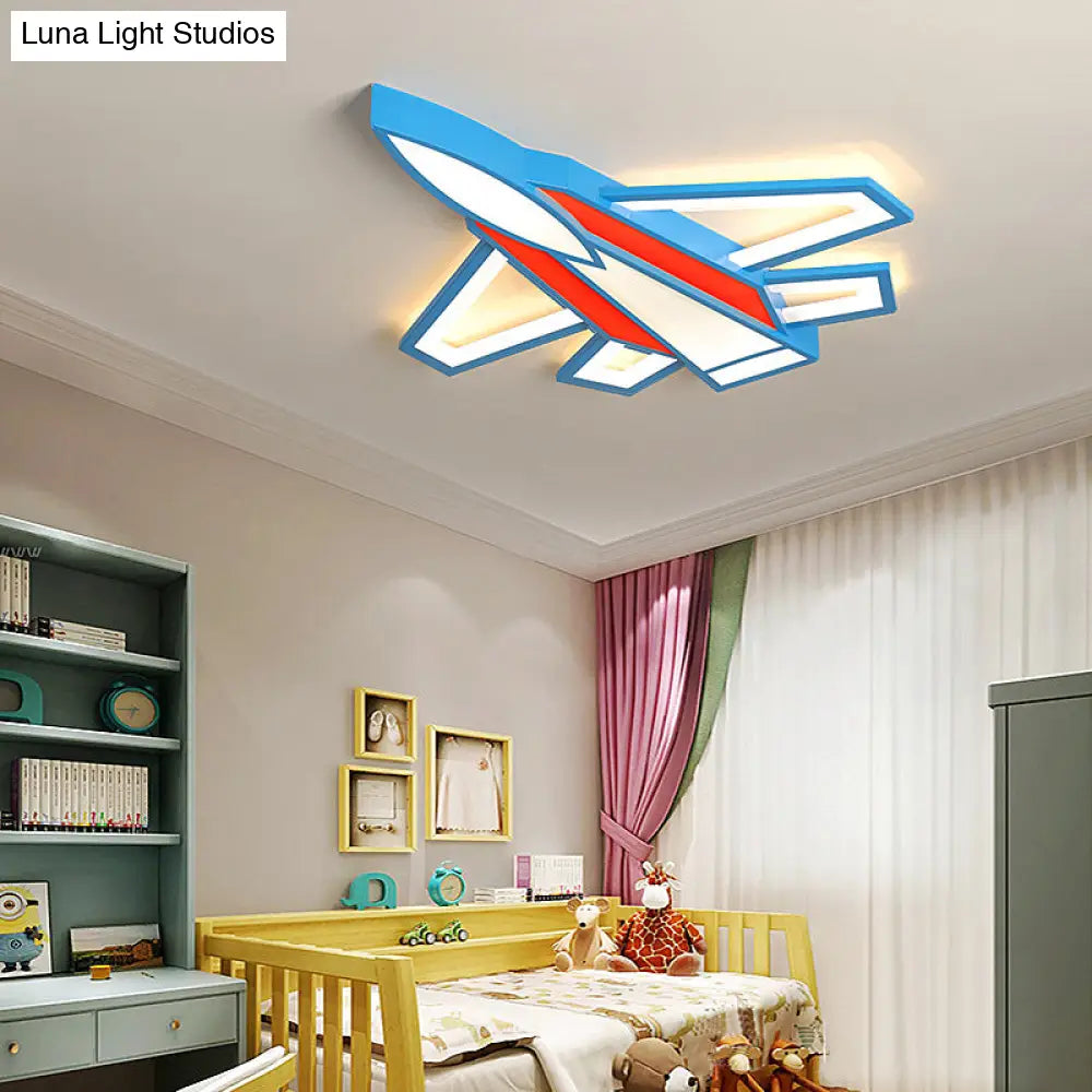Cartoon Plane Led Flush Mount Ceiling Light - Perfect For Children’s Rooms