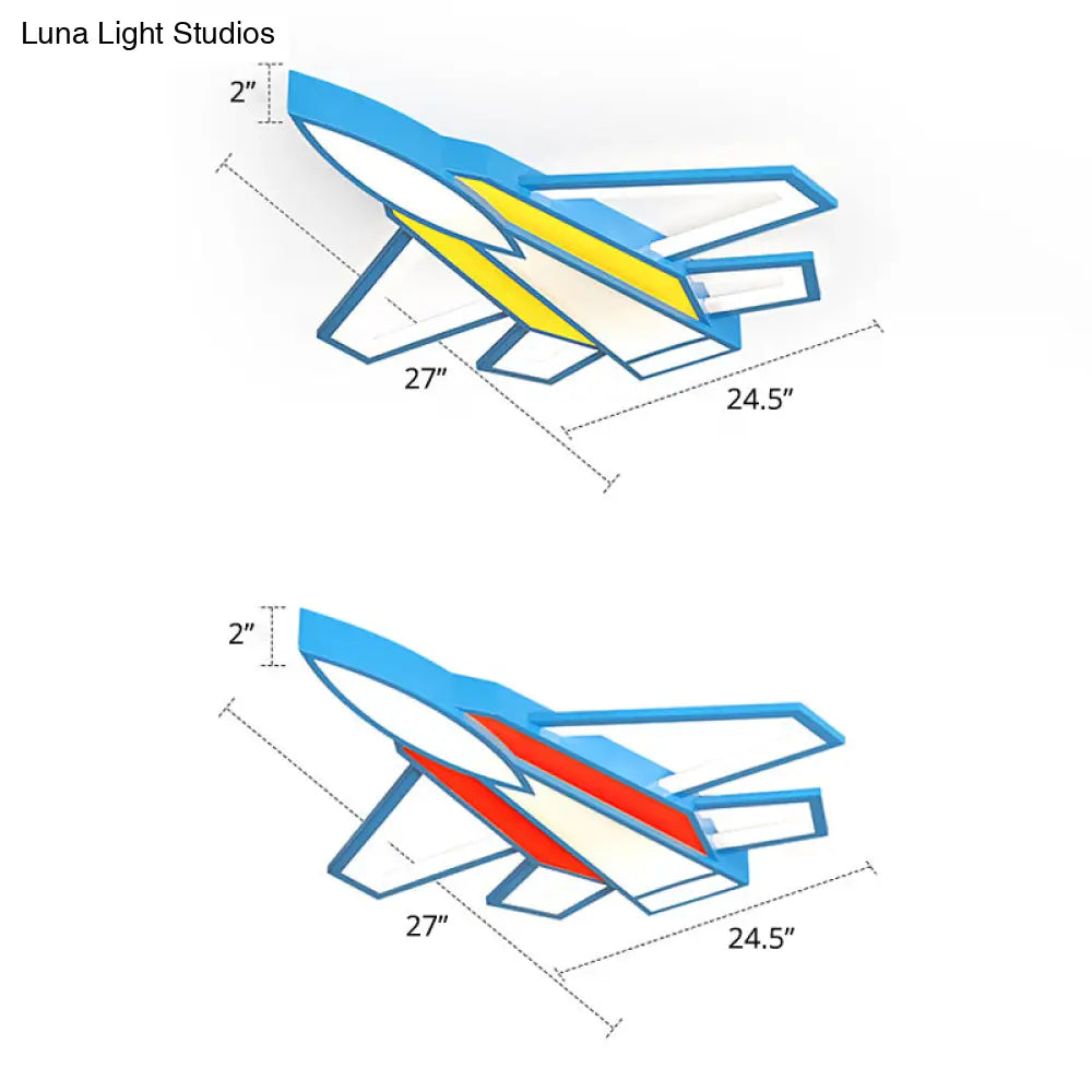 Cartoon Plane Led Flush Mount Ceiling Light - Perfect For Children’s Rooms