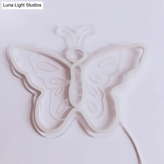 Cartoon Shape Led Wall Night Light For Bedroom - Festive White Plastic Decorative Lighting