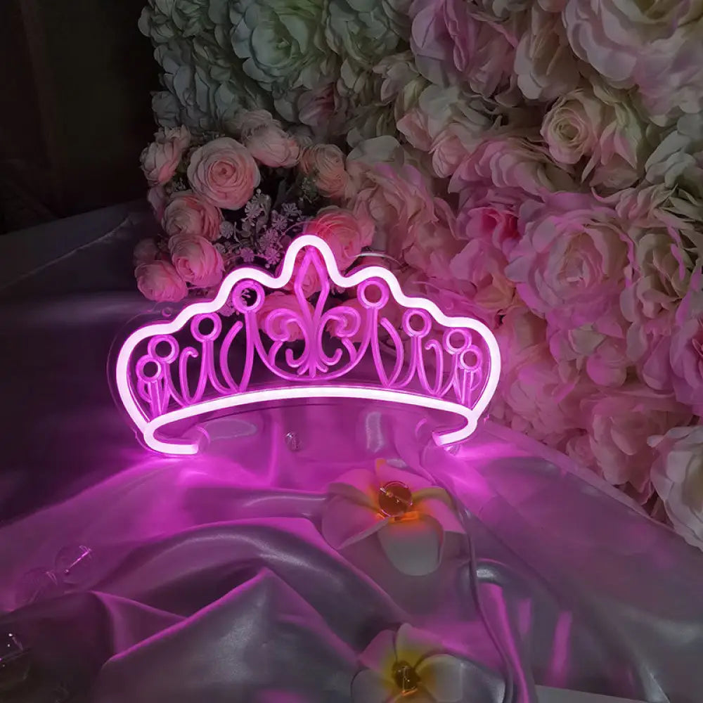 Cartoon Shape Led Wall Night Light For Bedroom - Festive White Plastic Decorative Lighting / Crown
