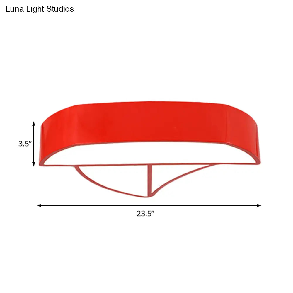 Cartoon Ship Led Ceiling Flush Mount Light For Nursing Room Or Kitchen