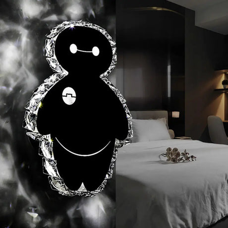 Cartoon Snow Man Wall Mount Light Fixture With Chrome Finish Led Bedroom Lighting In Warm/White /