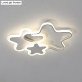 Cartoon Star Led Flush Mount Ceiling Light Fixture For Kids Room White / 16.5 Remote Control
