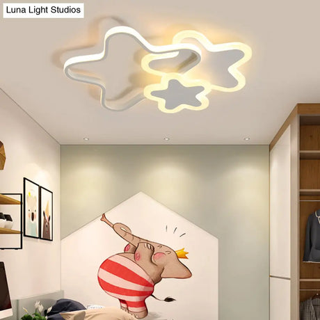 Cartoon Star Led Flush Mount Ceiling Light Fixture For Kids Room