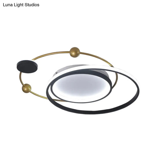 Cartoon Style Led Acrylic Universe Flush Light Fixture - Gold With White/Warm Light’|