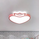 Cartoon Style Pink/Gold Heart Led Ceiling Light Fixture Pink