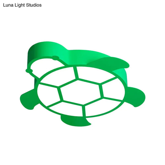 Cartoon Turtle Kindergarten Ceiling Light - Acrylic Flush Mount Fixture