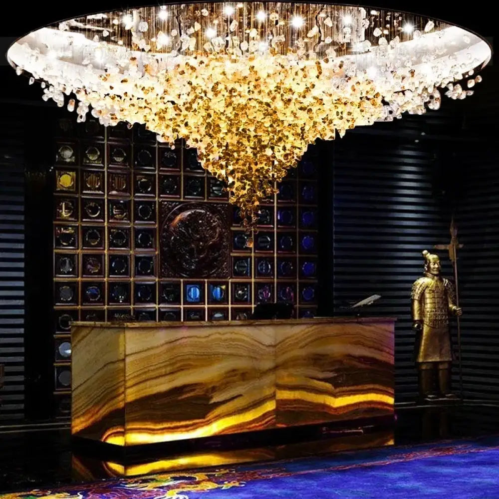 Cavaria Stone Crystal LED Chandelier – Grand Luxury Lighting