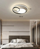 Ceiling Lamp Led Bedroom Simple Light Luxury Creative Warm Romantic Master Black + White / Dia60Cm