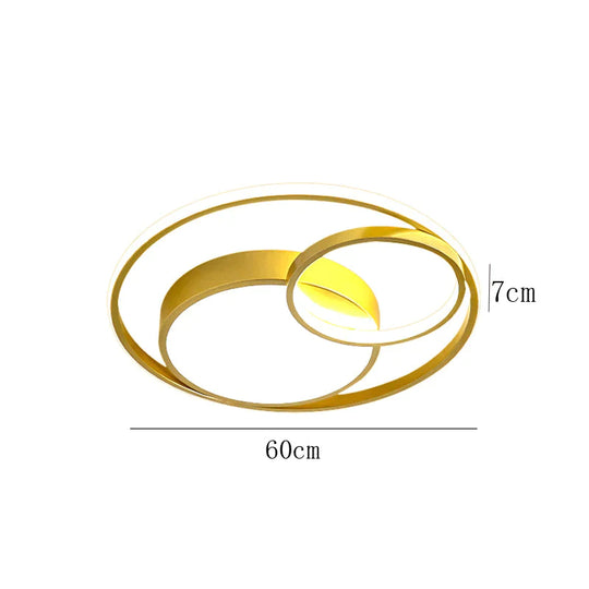 Ceiling Lamp LED Bedroom Lamp Simple Light Luxury Creative Warm Romantic Master Bedroom Lamp Gold / Dia60CM / Warm