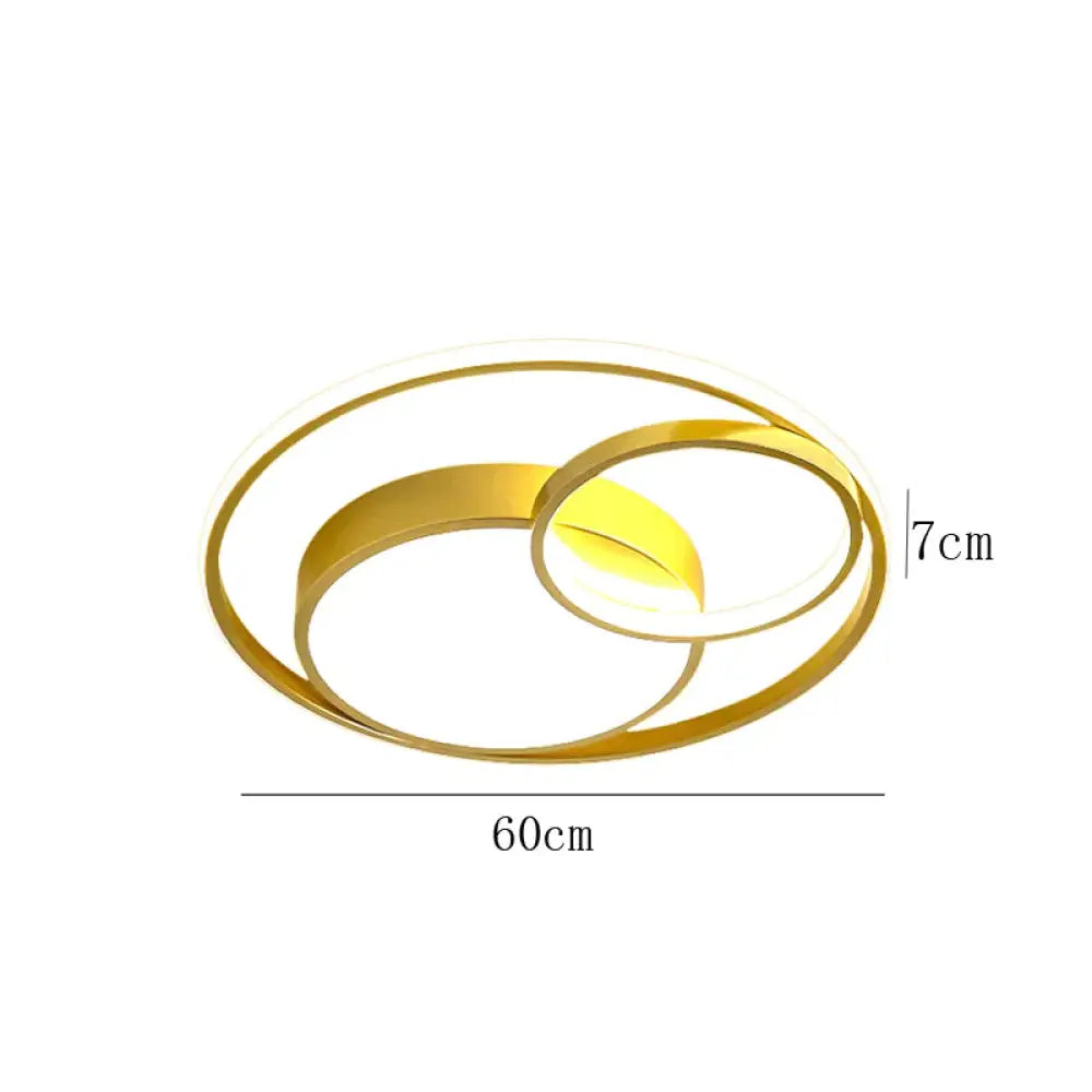 Ceiling Lamp LED Bedroom Lamp Simple Light Luxury Creative Warm Romantic Master Bedroom Lamp Gold / Dia60CM / Warm