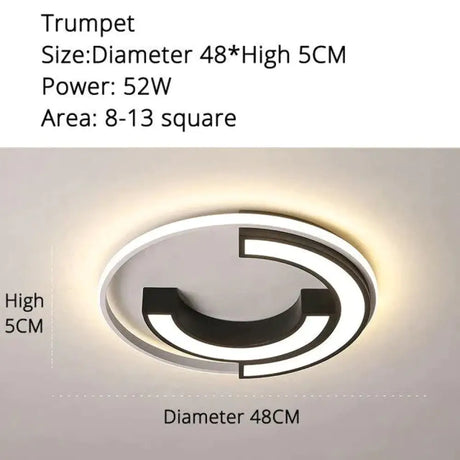 Ceiling Lights Round Shape LED Ceiling Light For Bedroom Kids Luminaire Creative Lighting Fixture 48x48x5cm 52w / Warm