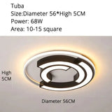 Ceiling Lights Round Shape LED Ceiling Light For Bedroom Kids Luminaire Creative Lighting Fixture 56x56x6cm 68w