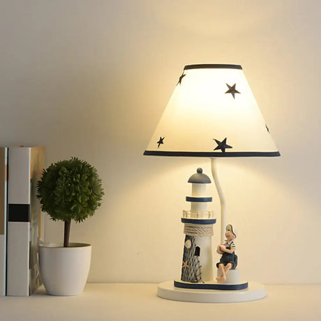 Chara - Kids Cartoon Table Light Resin 1 Head Children Room Task Lighting In Dark Blue / Boy