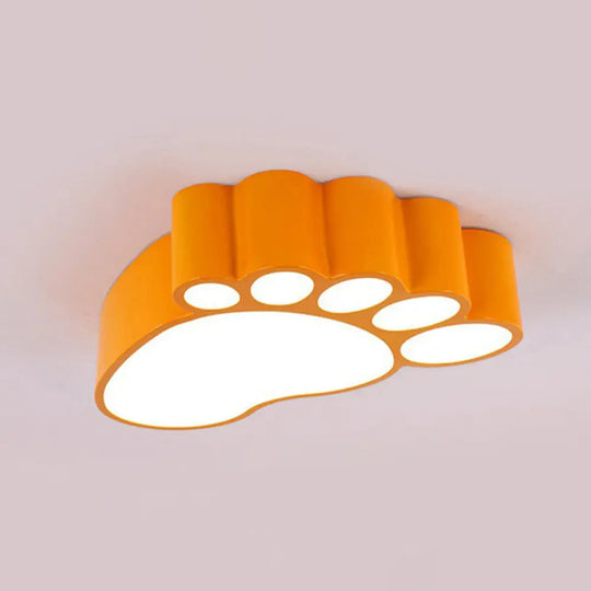 Child - Sized Flush Mount Led Ceiling Light In Metallic Finish - Perfect For Bedrooms Yellow /