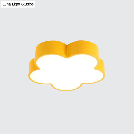 Children’s Acrylic Led Flush Mount Lamp - Fun Flower Design For Kindergarten Ceiling Light In