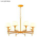 Childrens Bedroom Hanging Lamp: Metal & Glass Chandelier With 6 Lights