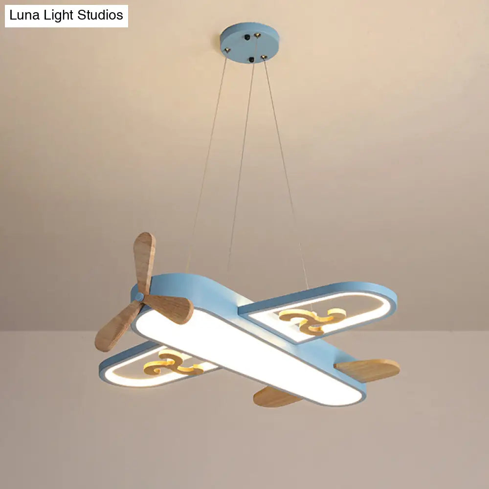 Childrens Plane Shaped Hanging Lamp Acrylic Bedroom Led Chandelier Pendant Light
