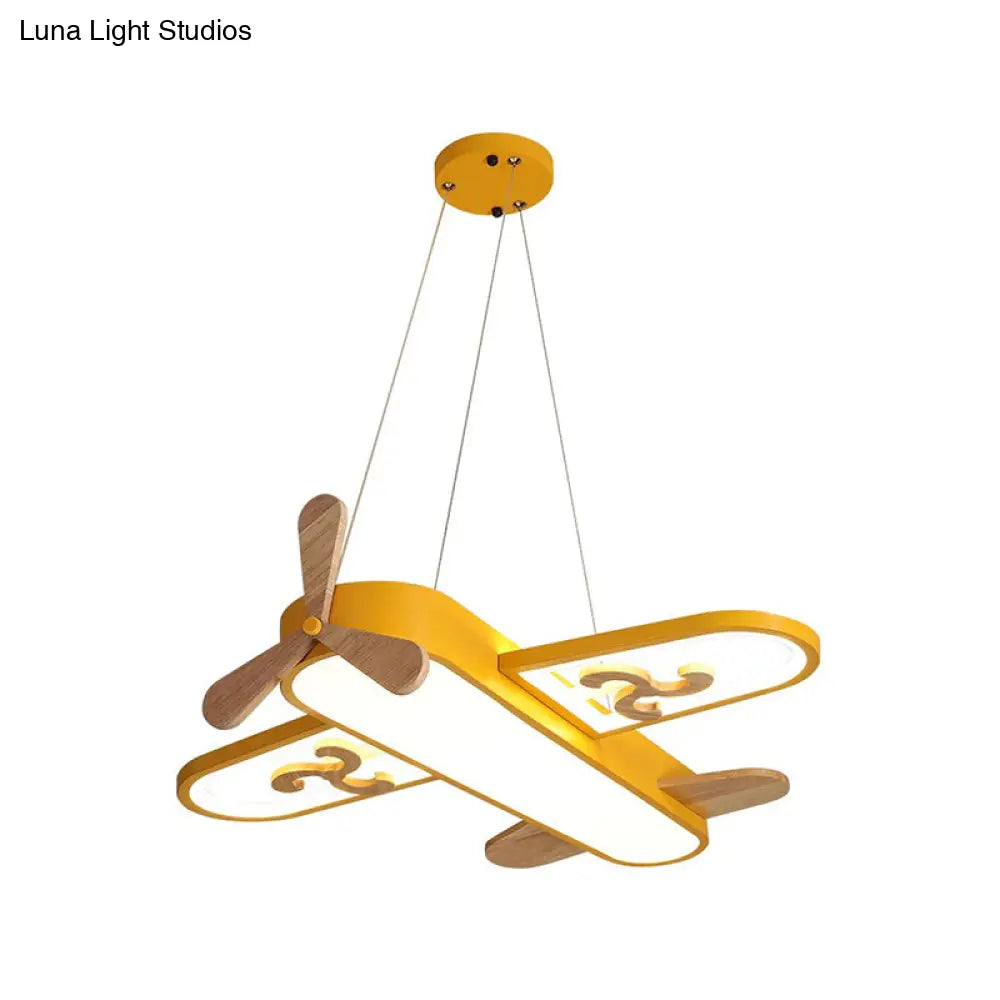Childrens Plane Shaped Hanging Lamp Acrylic Bedroom Led Chandelier Pendant Light