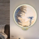 Chinese Led Acrylic Mountain Wall Lamp: White Mural Lighting For Living Room / A