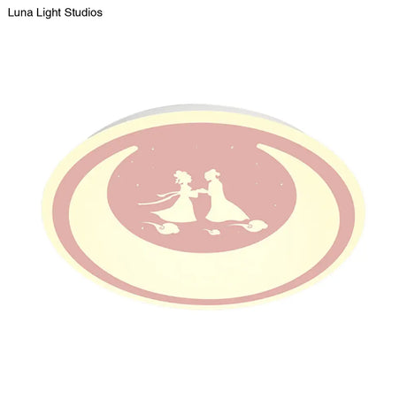 Chinese Valentine’s Day Led Flush Ceiling Light - Romantic Acrylic Lamp For Kid’s Bedroom