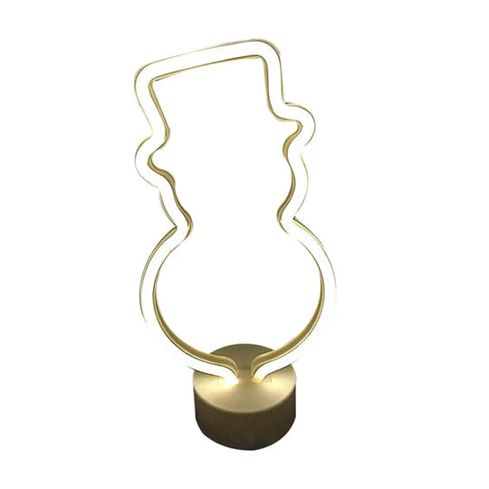 Christmas Night Light: Cartoon Style Plastic Led Wall Lighting For Kids Bedroom White / Snowman