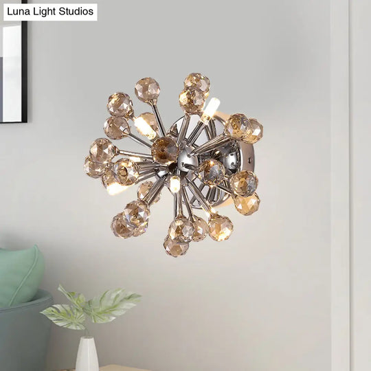 Chrome Sputnik Flushmount Crystal Ball Ceiling Light