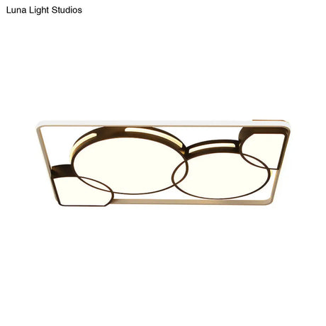 Circle Flushmount Led Light With Acrylic Modern Frame – Warm Or White