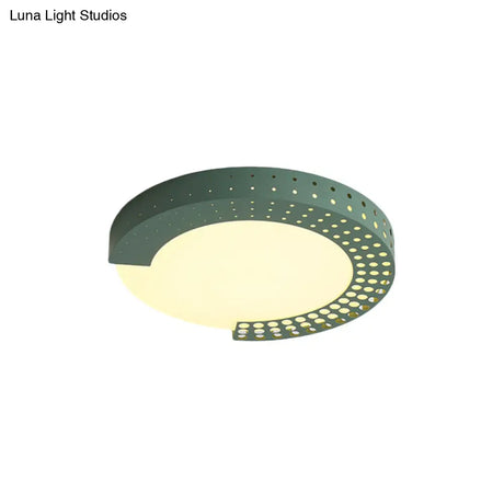 Circle Led Ceiling Light For Baby Room With Half - Ring Acrylic Design