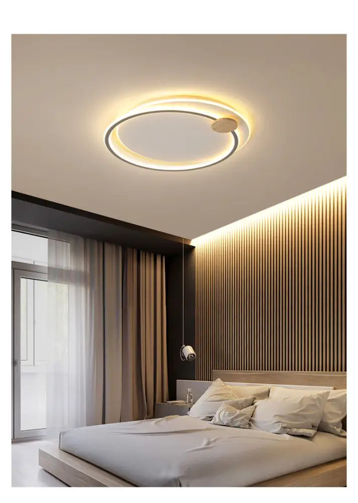 Circle Metal Flush Mount Ceiling Light - Simple Led Close To Lighting Fixture