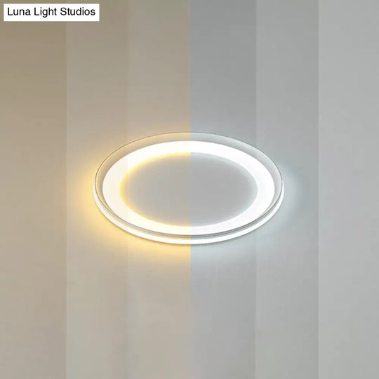 Circle Metal Shade Led Bedroom Flush Mount Ceiling Lamp - Minimalist Style