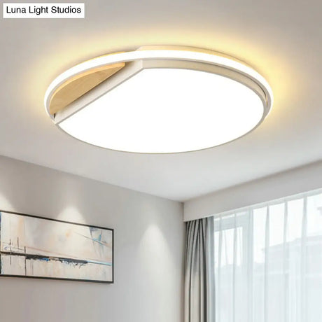 Circular Flush Mount Led Ceiling Light Fixture - Modern Acrylic Design 16.5’ Wide White/3 Color