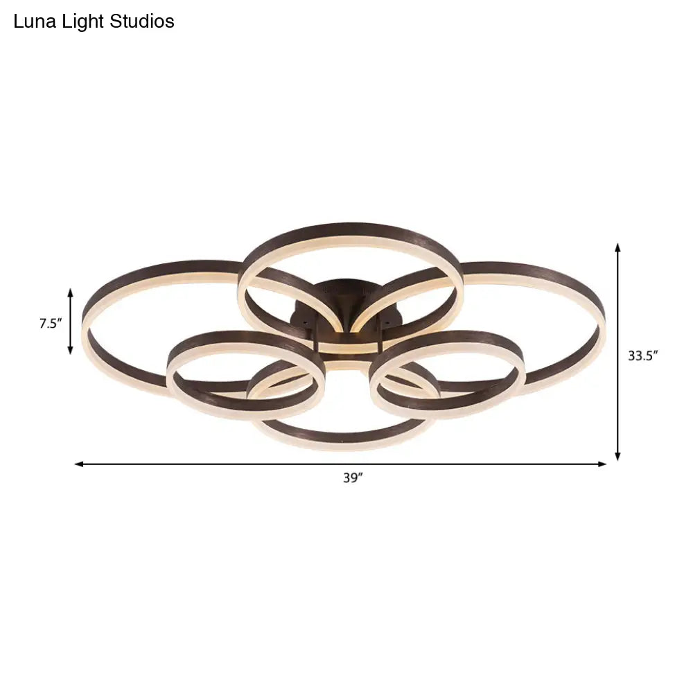 Circular Led Flush Mount Ceiling Light For Study Room With Natural/Warm/White Lighting