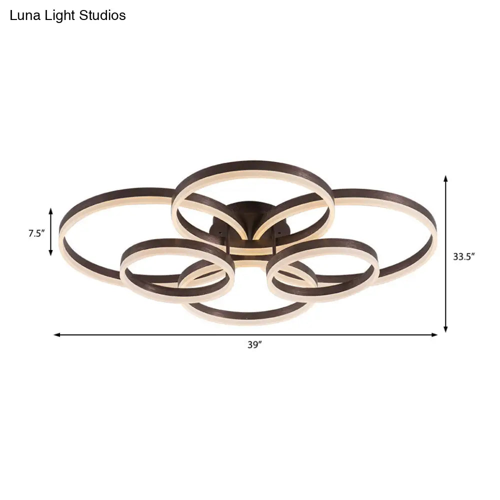 Circular Led Flush Mount Ceiling Light For Study Room With Natural/Warm/White Lighting