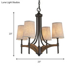 Classic 4-Light Metal Chandelier Candelabra In Black - Pendant Lighting For Living Room With/Without
