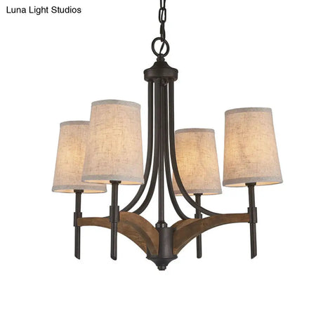 Classic 4-Light Metal Chandelier Candelabra In Black - Pendant Lighting For Living Room With/Without