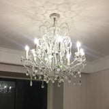 Classic Crystal Chandelier Pendant Light With Metallic Candlestick White / Large A