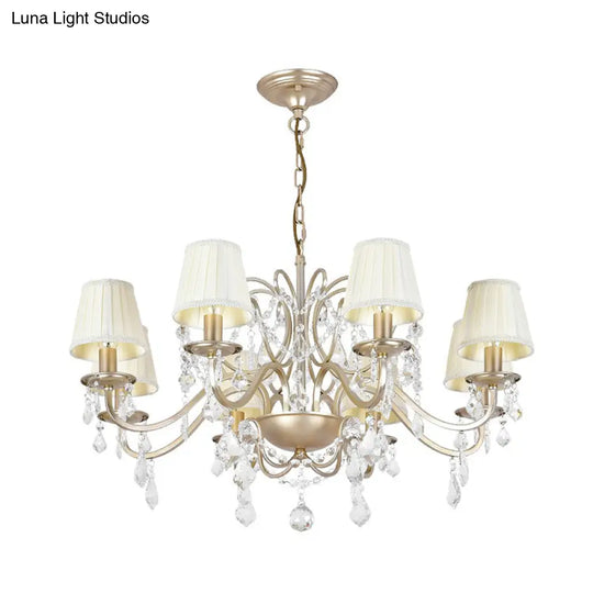 Classic Crystal Pendant Chandelier With Metal Gold Finish