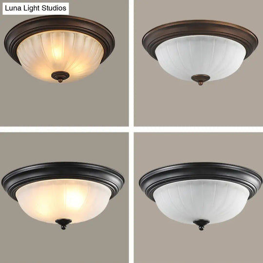 Classic Frosted Glass Dome Ceiling Light Fixture For Bedroom